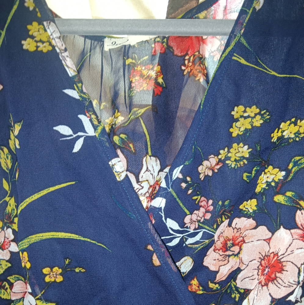 EUC Indigo Rose Floral Maxi Dress PM - Picture 4 of 12
